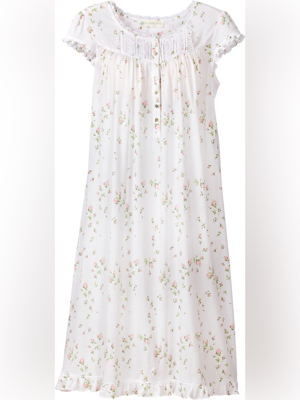 Eileen West long rosebud print cap sleeve nightgown - Picture 1 of 14